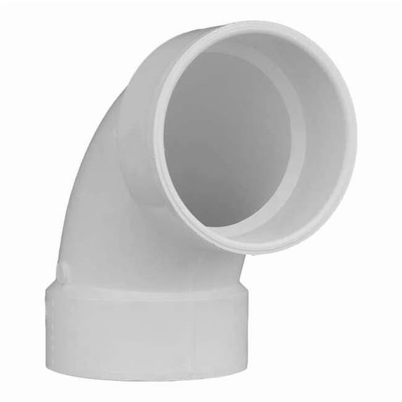 PVC Elbow, 90 Degrees, Hub, 4 in Pipe Size 1WKA6