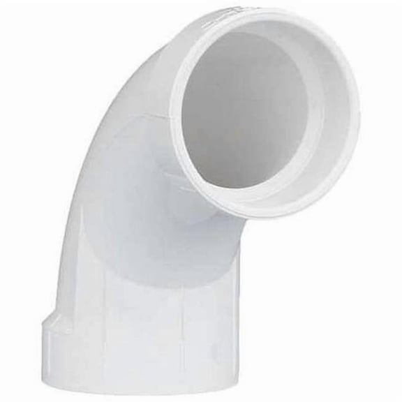 PVC Elbow, 90 Degrees, Long Sweep, Hub, 2 in Pipe Size 1WJZ1