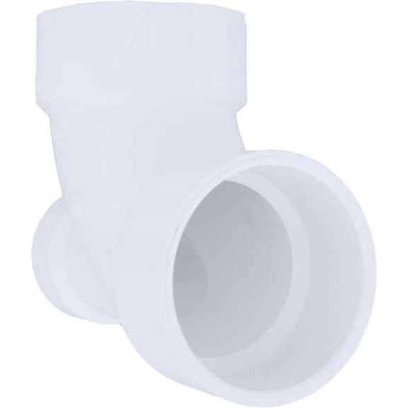 PVC Elbow, 90 Degrees, Low Heel Inlet, Hub, 3 in x 3 in x 2 in Pipe Size