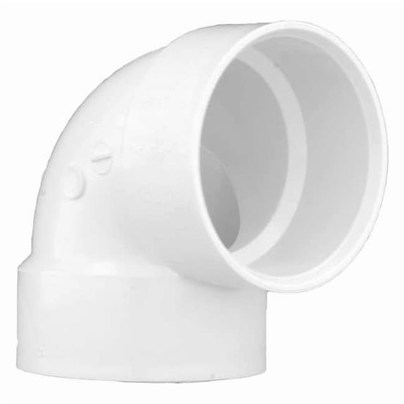 PVC Elbow, 90 Degrees, Vent, Hub, 3 in Pipe Size 1WKT6