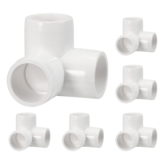 PVC Elbow Pipe Fitting 1/2" - 6pcs SCH40 3-Way Tee Furniture Grade Pipe Fitting, DIY Corner Elbow Connector for Furniture Building Greenhouse Construction, Socket x Socket