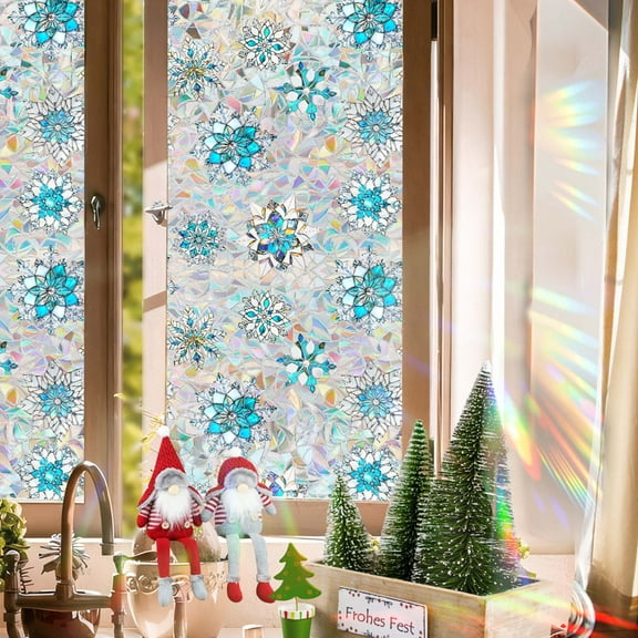 PVC Electrostatic Christmas Window Stickers – Reusable Double-Sided Window Clings, Decorative Holiday Stickers for Seasonal Party and Christmas Home Celebration Décor(muticolor)