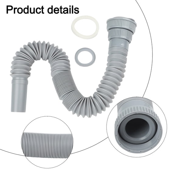 PVC Extended Drain Hose for Kitchen Sink Drain Systems Featuring 32 45 56 mm Adapters for Reliable Drain Line Extension (interface)