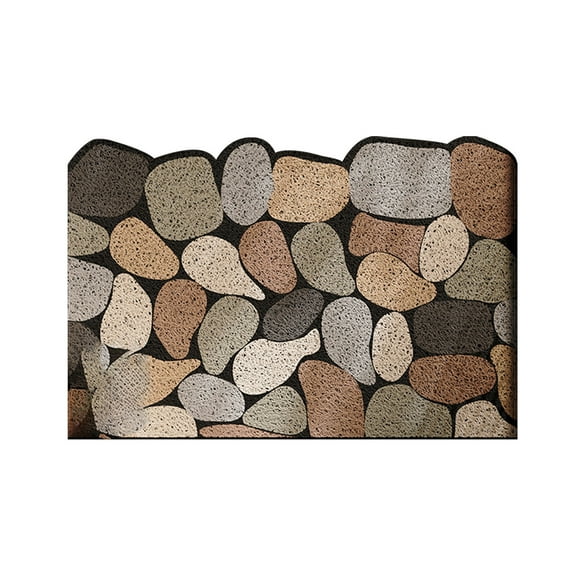 PVC Extra Heavy Duty Scraper Doormat 24x3.5x0.4in Non-Slip Entryway Mat Dirt Trapping Rug for Front Door Garage Indoor/Outdoor