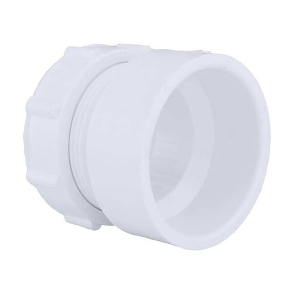 PVC Female Trap Adapter with Nut and Washer, Hub x Socket, 1-1/2 in Pipe Size