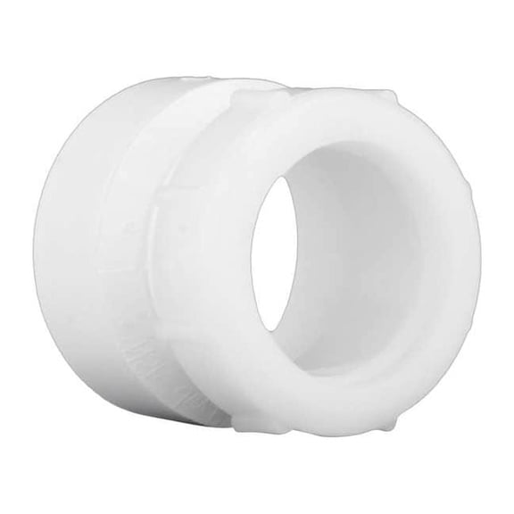 PVC Female Trap Adapter with Poly Nut, Hub x Socket, 1-1/2 in Pipe Size 1CNX9