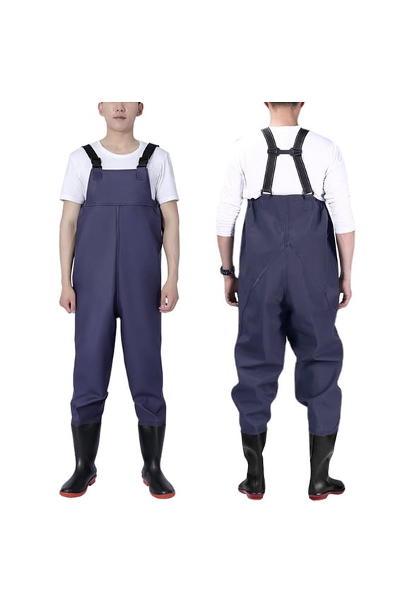 PVC Fishing Chest Waders for Men with Boots, Waterproof Bootfoot Waders, Waders with Boot Hanger for Men Women