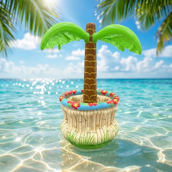 PVC Floating Ice Bucket with Integrated Drink Tray, Multifunctional Floating Cooler Gear for Swimming Pool, Water Party, Outdoor Water Leisure and Large Summer Gathering Activities