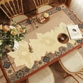 thumbnail image 1 of PVC Floral Table Runner | Stamped Hollow European Design | Waterproof Non-Slip Insulation Mat, 35.4"x11.8", Rose Silver, Durable Decorative Dining Table Flag, 1 of 7