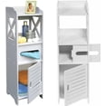 thumbnail image 1 of PVC Foam Board Storage Cabinet with 2 Shelves and Drawer, White, 1 of 5