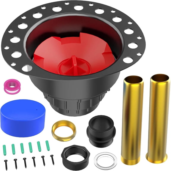 PVC Freestanding Tub Drain Kit with Brass Tail Pipes