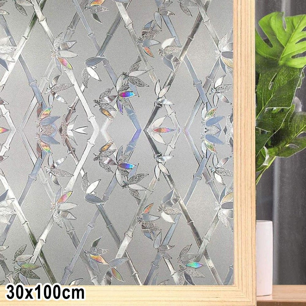 PVC Glass Film Sticker 3D Static Cling Cover Frosted Privacy Home Decor