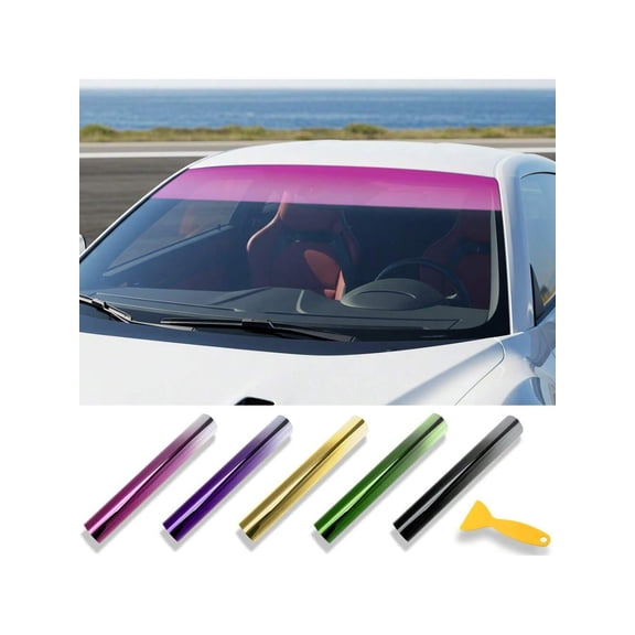 PVC Gradient Sunshade Film Suitable For Car Windshield Self Adhesive UV Protection Eye Anti Glare Anti Explosion Waterproof,20*150cm,Black