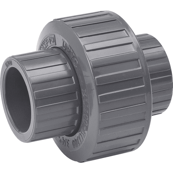 PVC Gray Solvent Weld Union - Single Pack  Residential Use, Standard Application