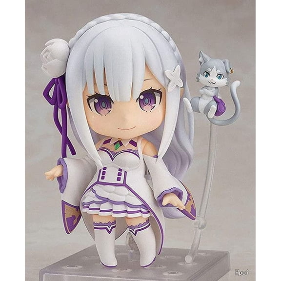 PVC Hand-Made Anime Characters Version of Nendoroid Emilia Barker Movable Doll Boxed Cartoon Game Statue Character Decoration Action Figure Ornaments Desktop Anime Figure Doll Toys
