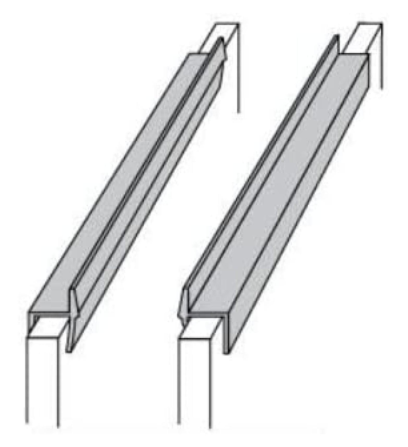 PVC Hanging File Rail for 5/8" Drawer Sides 4 feet Long Black (Sold per