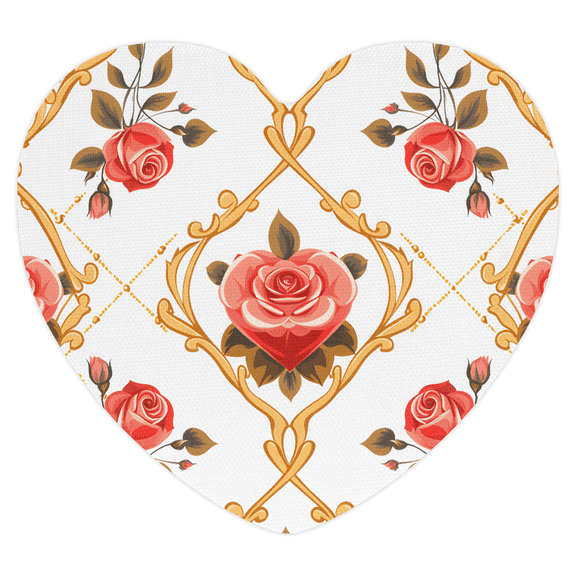 PVC Heart Love Place Mats, Heart Table Mats Waterproof Washable, Decorative Kitchen Dining Mats for Party Valentine's Day Wedding 14x13 Inch 1Pack