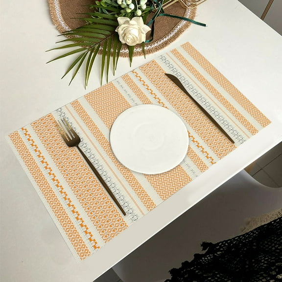 PVC Heat Insulating Mat, Decorative Western Food Placemat, Greaseproof, Double Thickened, Reusable, Easy to Clean, Restaurant/Home Use, Table Protector, Blue