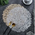 thumbnail image 1 of PVC Heat Resistant Placemat 15x15 Inch Non-Slip Easy Clean Table Mat for Kitchen Dining, Coffee Table and Centerpiece Decor (Gold or Silver), 1 of 6