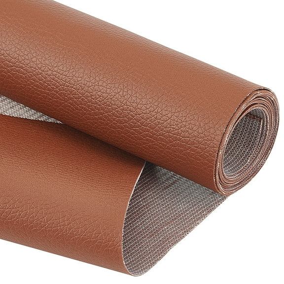 PVC Imitation Leather Fabric Clothing Accessories Saddle Brown 90~94x0.04cm about 140cm/sheet