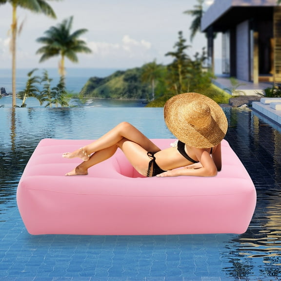 PVC Inflatable Bed, Inflatable Bed 72*40*17in With Electric Air Pump Modern Pink PVC Post Surgery Recovery Bed with Hole