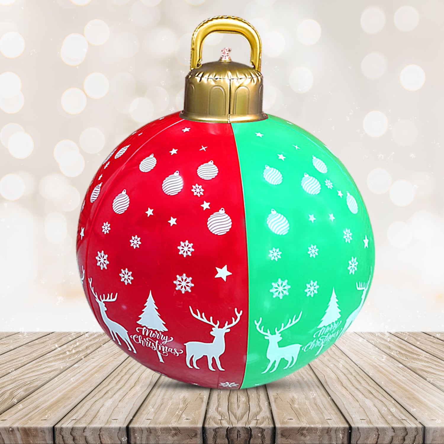 PVC Inflatable Christmas Balls 24 Inch Outdoor Christmas Light up PVC ...