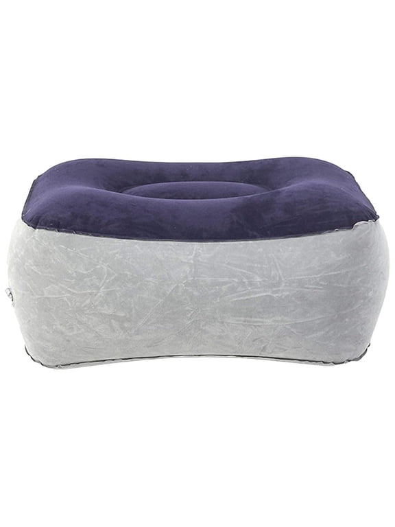 PVC Inflatable Foot Pad Pillow, Travel Flocking Pillow Relaxation Pad Outdoor Foot Massage Pad