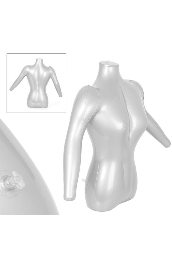 PVC Inflatable Half Body Mannequin for Women, Portable Torso Display Model for Shirt Tee Top Jewelry Scarf, Retail Store Trade Show Exhibition