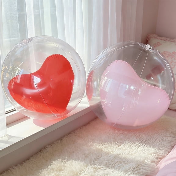 PVC Inflatable Heart Shaped Balloon With Inner Balloon for Valentines Day Party and Garden Decorations