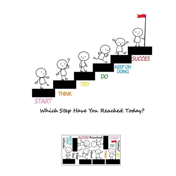 PVC Inspirational Wall Sticker Motivational Quote Adhesive Decal For Workspaces School Classroom Decors Easy Application