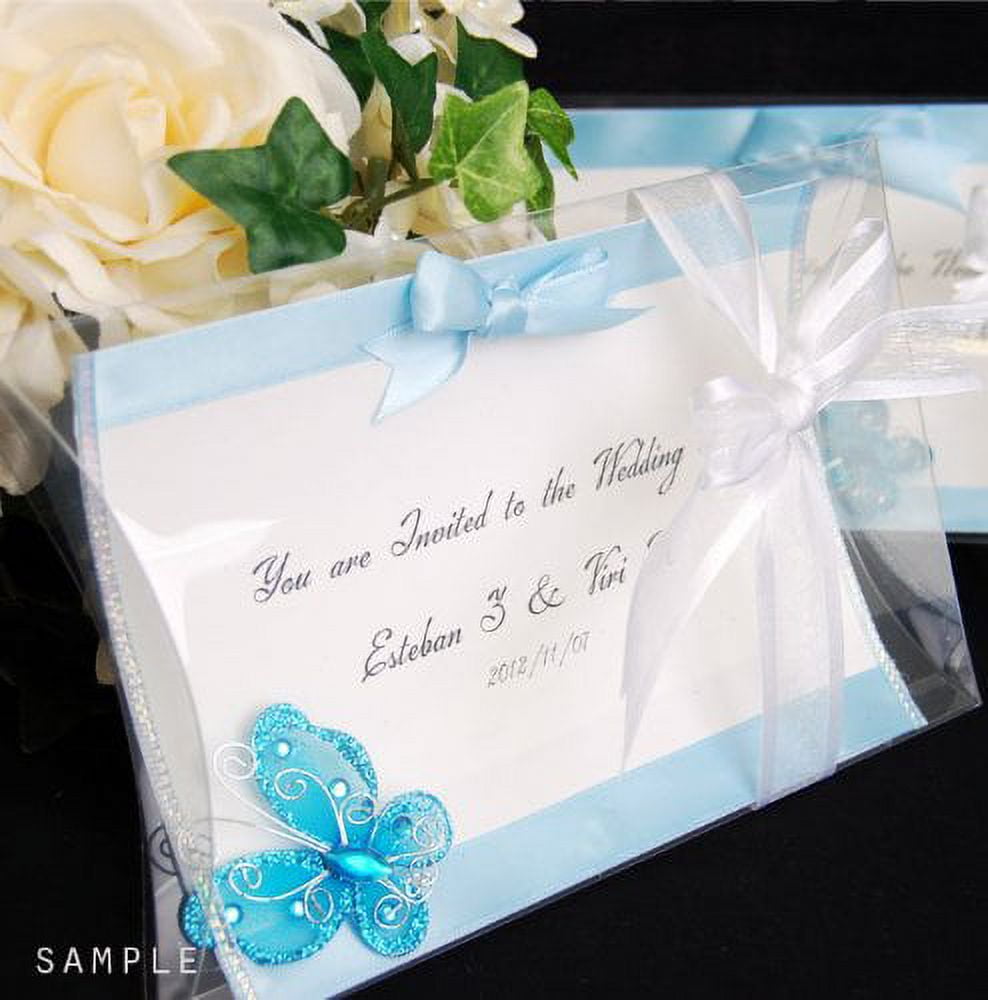 PVC Invitation clear boxes for party favors, weddings, packaging - Pillow  Shape 5.5 x 1.5x 7 - 12 Pcs 