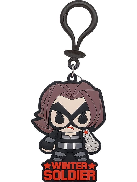PVC Key Chain - Soft Touch Bag Clip - Marvel Mini Heroes - Winter Soldier