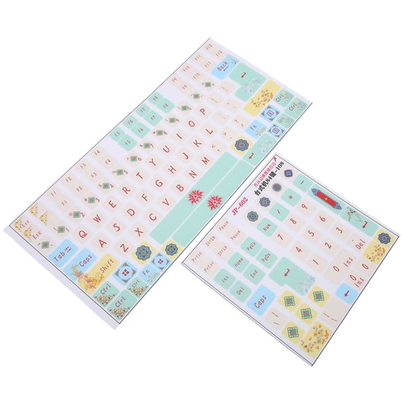 PVC Keyboard Sticker, Cute Keyboard Sticker, 2Pcs Mechanical Keyboard Sticker Frosted Surfaces Clear Pattern PVC Keyboard Sticker for Universal Desktop