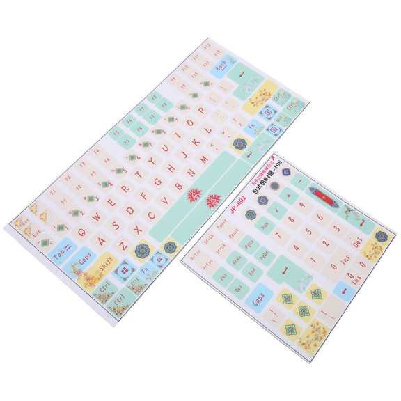 PVC Keyboard Sticker, Cute Keyboard Sticker, 2Pcs Mechanical Keyboard Sticker Frosted Surfaces Clear Pattern PVC Keyboard Sticker for Universal Desktop