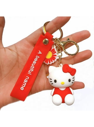 Miniso Hello Kitty Rhinestone Decor Keychain, Trendy Key Chain Charms, Perfect Bag Decor Pendant,Temu