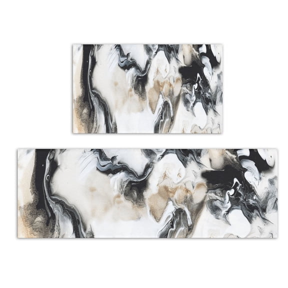 PVC Kitchen Mat Home Oilproof Waterproof Kitchen Floor Mat Anti-slip Entrance Door Mat Rugs Long Hallway Rug PU Leather Mat