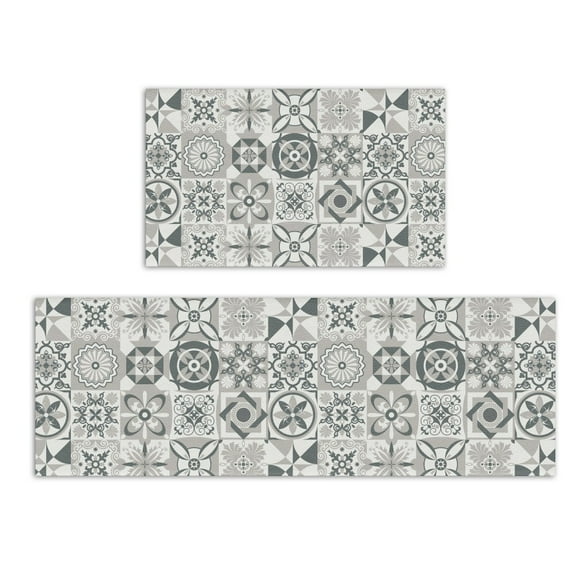 PVC Kitchen Mat Waterproof Kitchen Floor Carpet Soft Foot Mat Long Hallway Runner Rug Anti Oil PU Leather Mat Home Decor