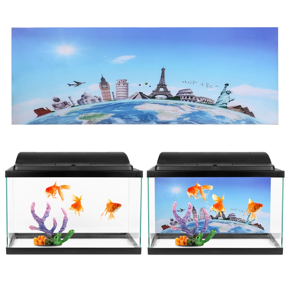 PVC Landscape Image Aquarium Background Sticker, Adhesive Fish Poster, For Aquarium Fish