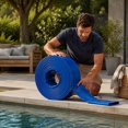 PVC Lay Flat Discharge Hose, 4 Inch X 105 Ft, Heavy Duty, Blue, with ...