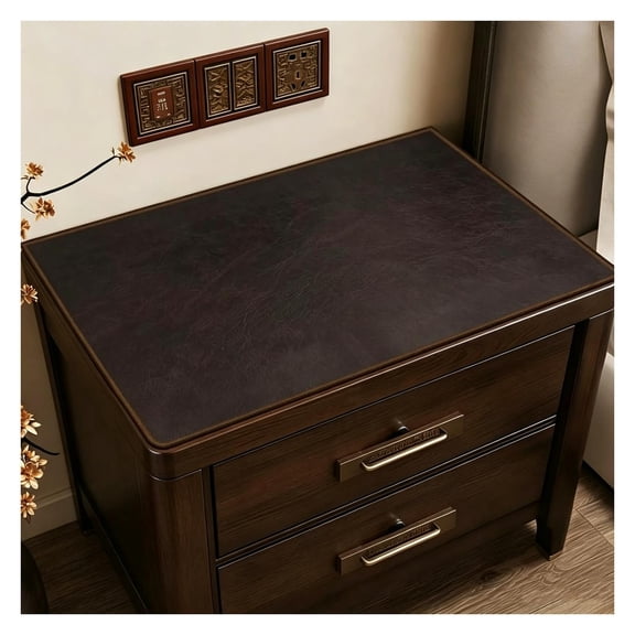 PVC Leather Bedside Tablecloth,Waterproof Dresser Cover,End Table Covers, 2mm Thick,Non-Slip Dust-Proof for Kitchen Home Decor
