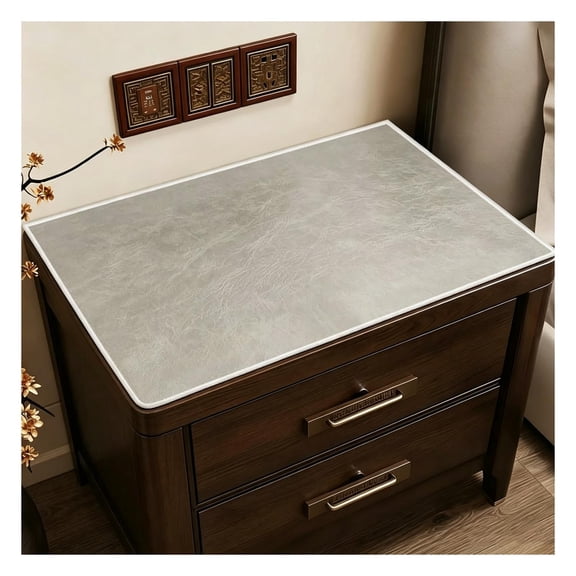 PVC Leather Bedside Tablecloth,Waterproof Dresser Cover,End Table Covers, 2mm Thick,Non-Slip Dust-Proof for Kitchen Home Decor