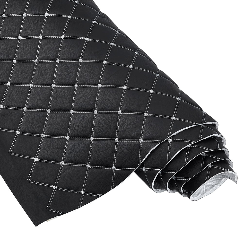 PVC Leather & Cotton & Polyester Fabric DIY Craft Supplies Black 2000x1550~1600x3mm