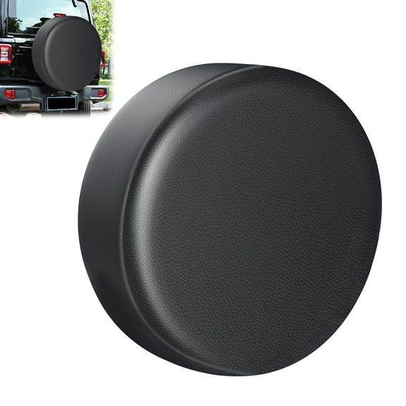 PVC Leather Spare Tire Wheel Cover for Car Truck SUV Camper Trailer Universal Fit RV JP FJ, R15 Black (for Overall Wheel Diameter 27-29 inch)
