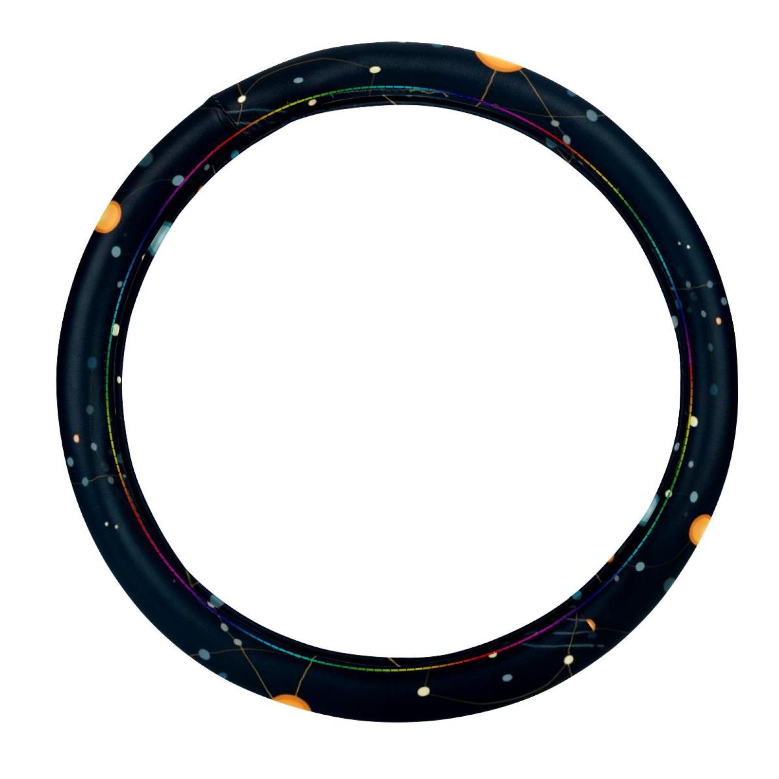 PVC Leather Steering Wheel Cover Protector, 15 IN Cancer Zodiac Sign