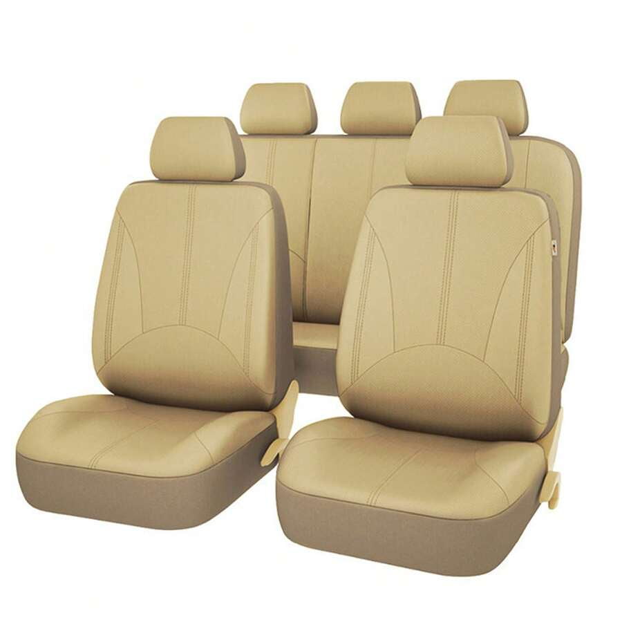 PVC Leather Universal Car Seat Cover Full Set Front Rear Cover ...