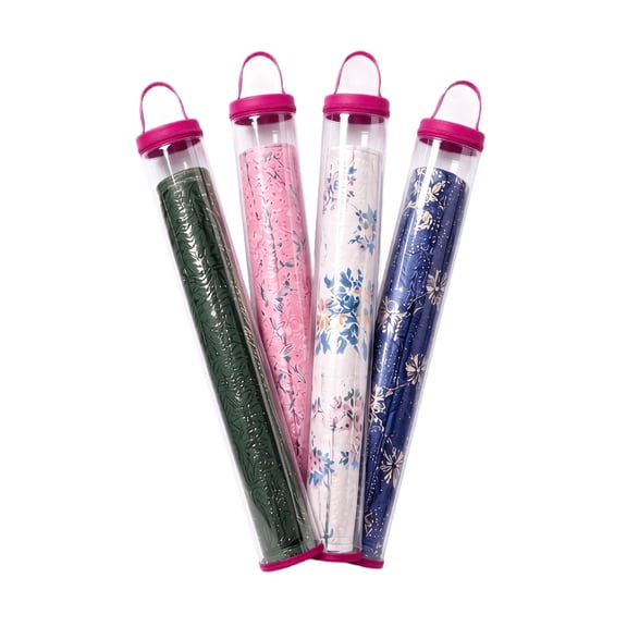 PVC Mahjong Mat Storage Tube, Clear Cylindrical Game Mat Holder with Smooth Zipper & Carry Handle, Dustproof Transparent Tube for Mahjong & Board Game Mats, Mat Not Included 4pcs