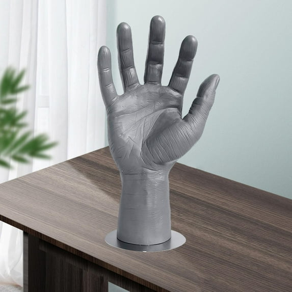 PVC Male Mannequin Hand Men's Hand Model Displays Jewelry Bracelet Glove Organizer Stand Holder Gray Right with pp