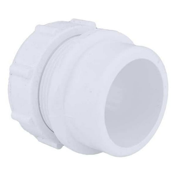 PVC Male Trap Adapter with Nut and Washer, Socket x Spigot, 1-1/2 in Pipe Size