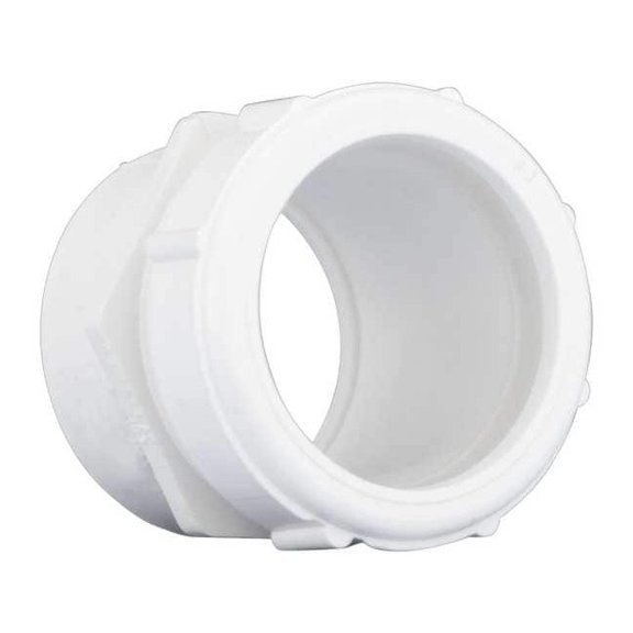 PVC Male Trap Adapter with Nut and Washer, Socket x Spigot, 2 in Pipe Size