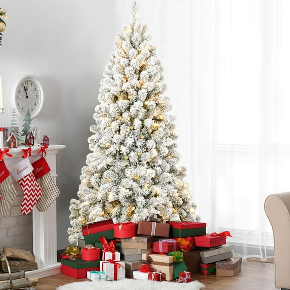 PVC Memory Wire Christmas Tree with Light - Realistic and Fluffy Appearance, Automatic Structure & Easy Setup, Pre-Lit Design & Reinforced Tree Top